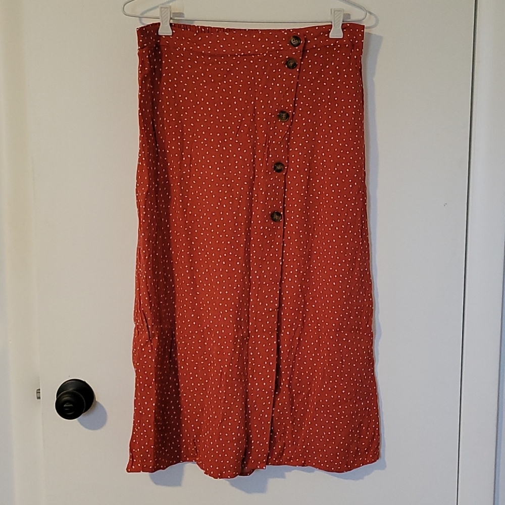 Ultra Flirt Rust and White polkadot Skirt